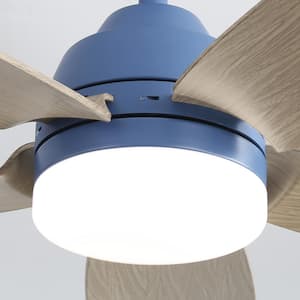 42 in. Integrated LED Indoor/Outdoor Dark Blue Ceiling Fan with Light Kit and Remote Control