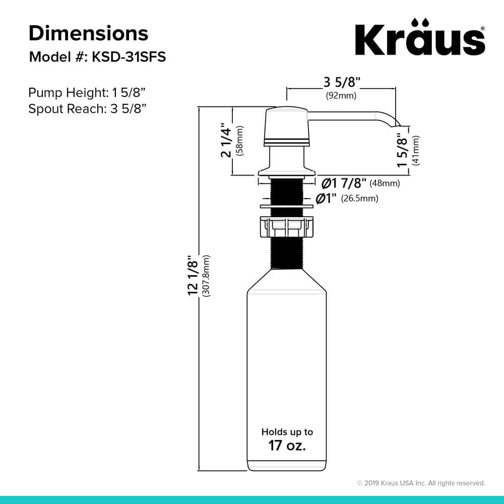 Modern Stainless Steel Kitchen Soap and Lotion Dispenser