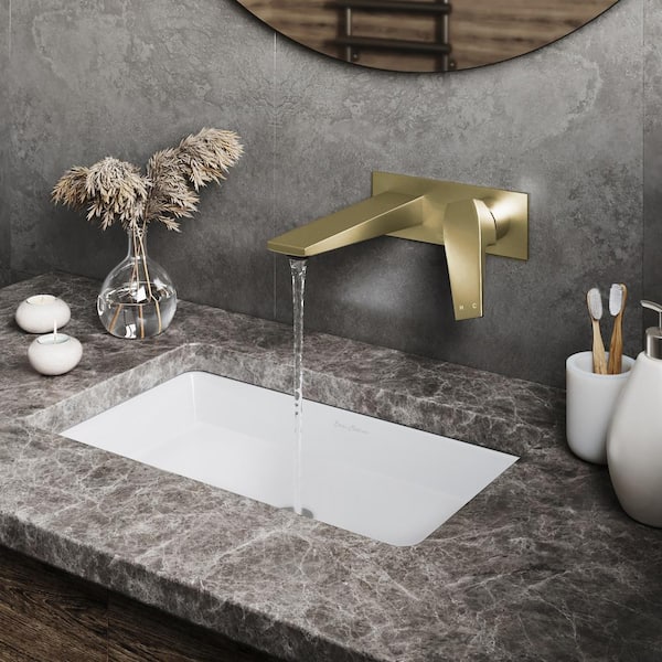 Swiss Madison Voltaire Single-Handle Wall Mount Bathroom Faucet in Brushed Gold