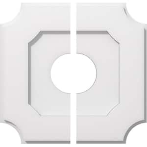 1 in. P X 8-1/4 in. C X 14 in. OD X 4 in. ID Locke Architectural Grade PVC Contemporary Ceiling Medallion, Two Piece
