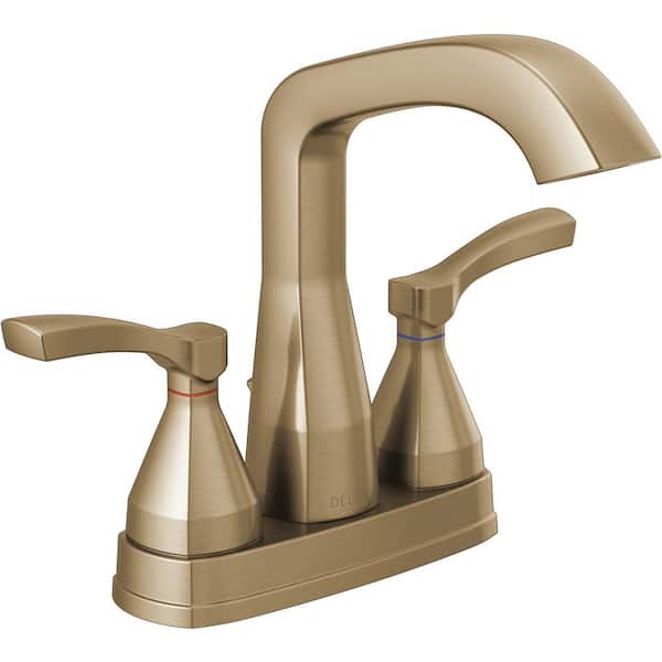 Delta Stryke 4 in. Centerset 2-Handle Bathroom Faucet in Champagne Bronze