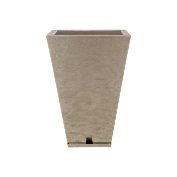 FLORIDIS Zurique Medium Beige Stone Effect Plastic Resin Indoor and Outdoor Planter Bowl