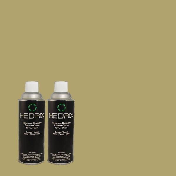 Hedrix 11 oz. Match of PPU9-4 Fresh Olive Gloss Custom Spray Paint (8-Pack)