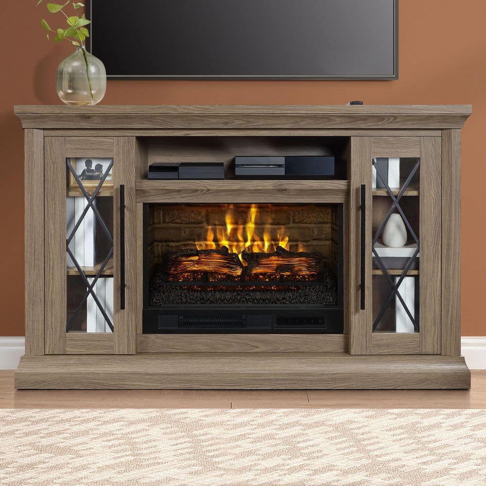 Whalen 58 inch Fireplace Freestanding Console-Medium & Light Camel
