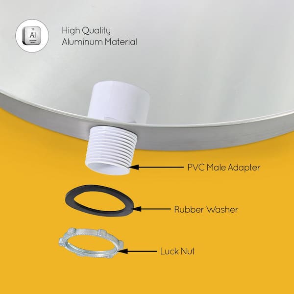 22 in. Plastic Water Heater Pans with PVC Drain Connection (Case of 20)