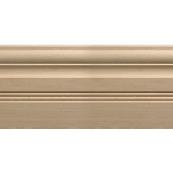 OML30B-8FTWHW 0.468 in. D x 5.5 in. W x 96 in. L Unfinished White Hardwood Base Molding