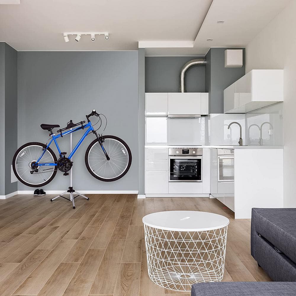 Adjustable Freestanding Silver and Black Bike Storage Rack