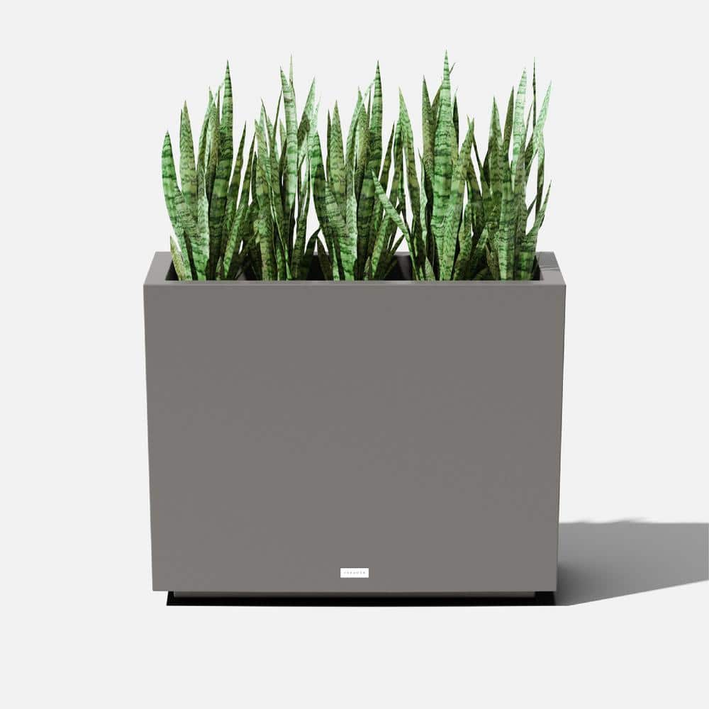 Gray Rectangular Polypropylene Outdoor Planter, 24" x 30"