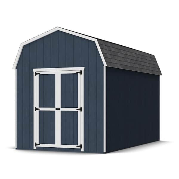 Value Gambrel 8 ft. x 14 ft. Outdoor Wood Storage Shed Precut Kit with 6 ft. Sidewalls and Floor (112 sq. ft.)