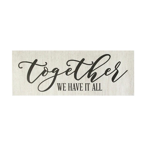 Market White Together We Have It All Oversized Wooden Wall Art