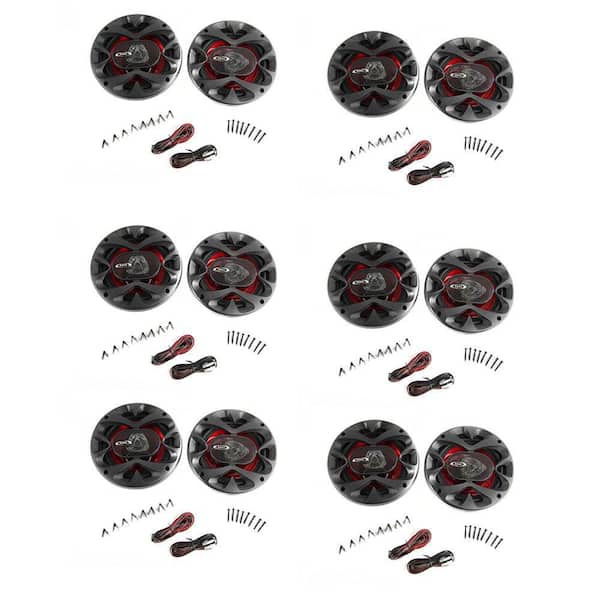 Boss CHAOS 6.5 in. 250-Watt 2-Way Car Coaxial Audio Speakers Red (12-Pack)