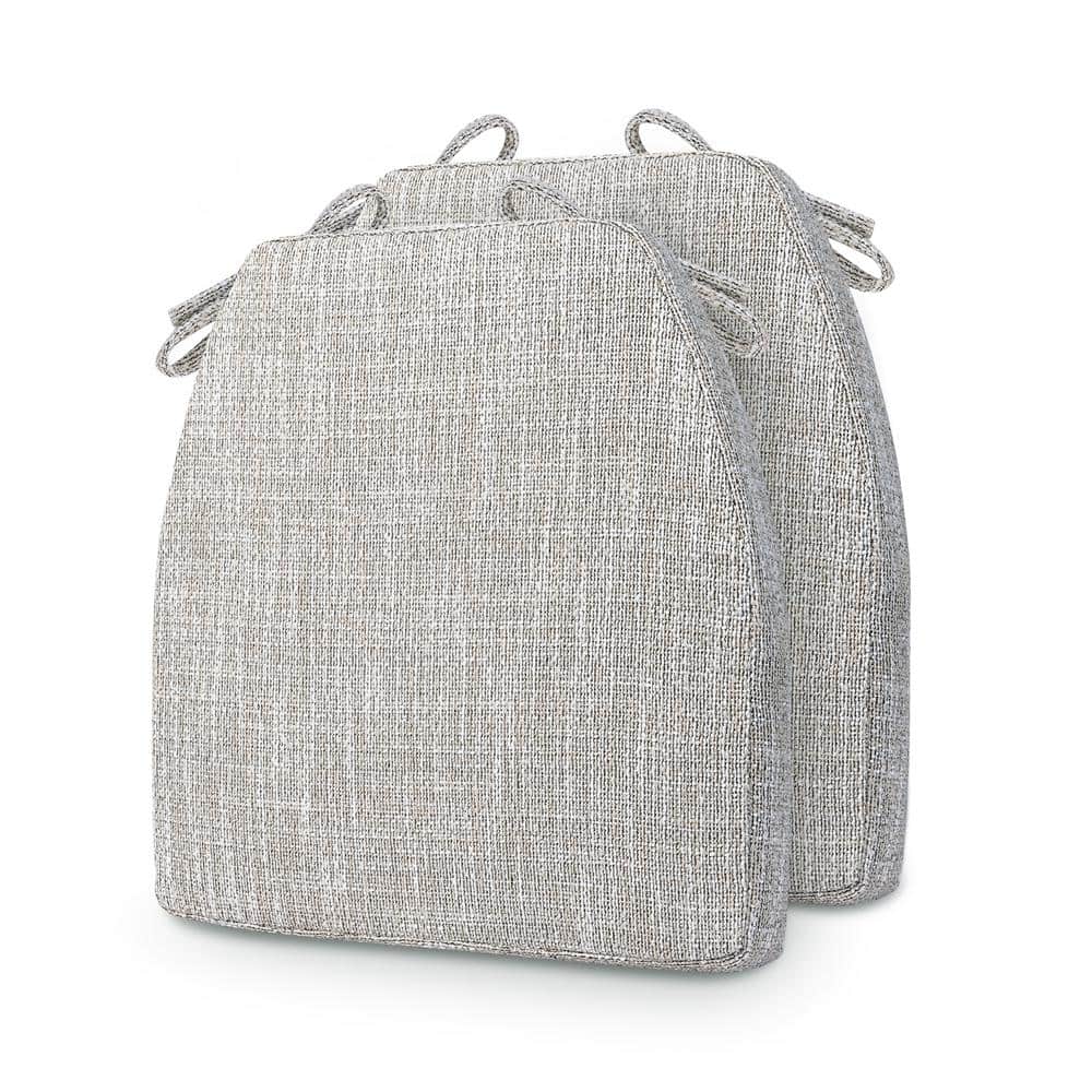 2-Piece 17 x 2 Beige and White Outdoor Trapezoid Lounge Chair Cushion in Se