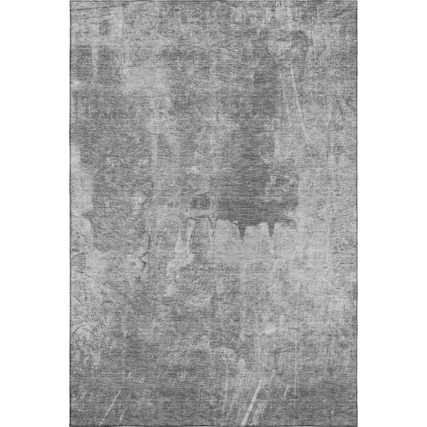 Mayfield Premium Machine Washable Abstract AMF2226 Gray 5 ft. x 7 ft. 6 in. Area Rug