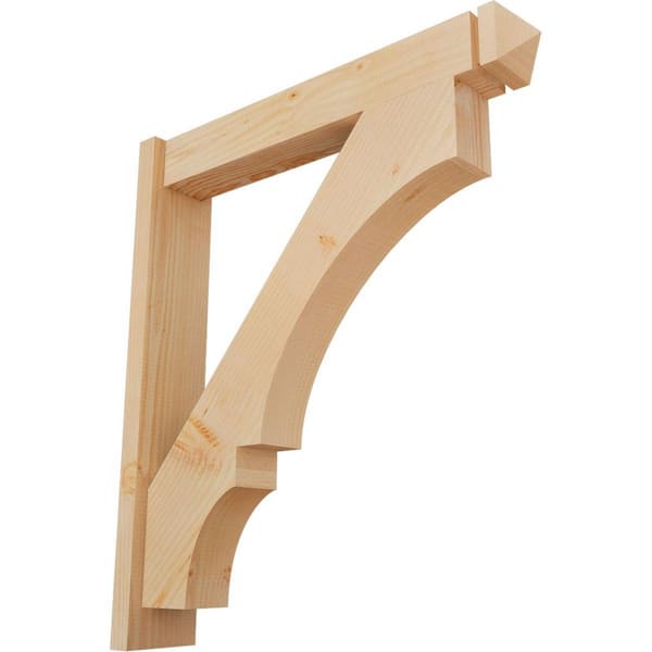 Ekena Millwork 6 in. x 34 in. x 30 in. Douglas Fir Balboa Arts and Crafts Smooth Outlooker