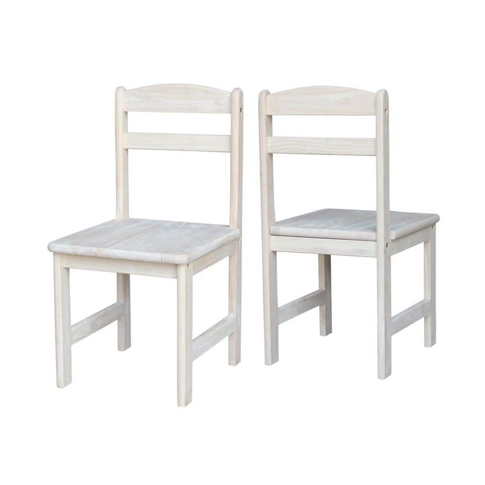 Unfinished Wood Kids Chair (Set of 2)