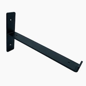 12 in. Black T-Shaped Steel Shelf Bracket