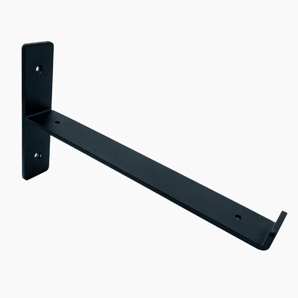 HARDWOOD REFLECTIONS 12 in. Black T-Shaped Steel Shelf Bracket ...