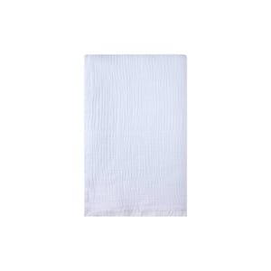 Muslin 4-Layers, Cotton Bed Cover Blanket, White, 63 x 90 in., Twin Size