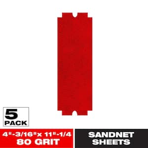 4-3/16 in. x 11-1/4 in. 80-Grit SandNET Reusable Sanding Sheet for Drywall