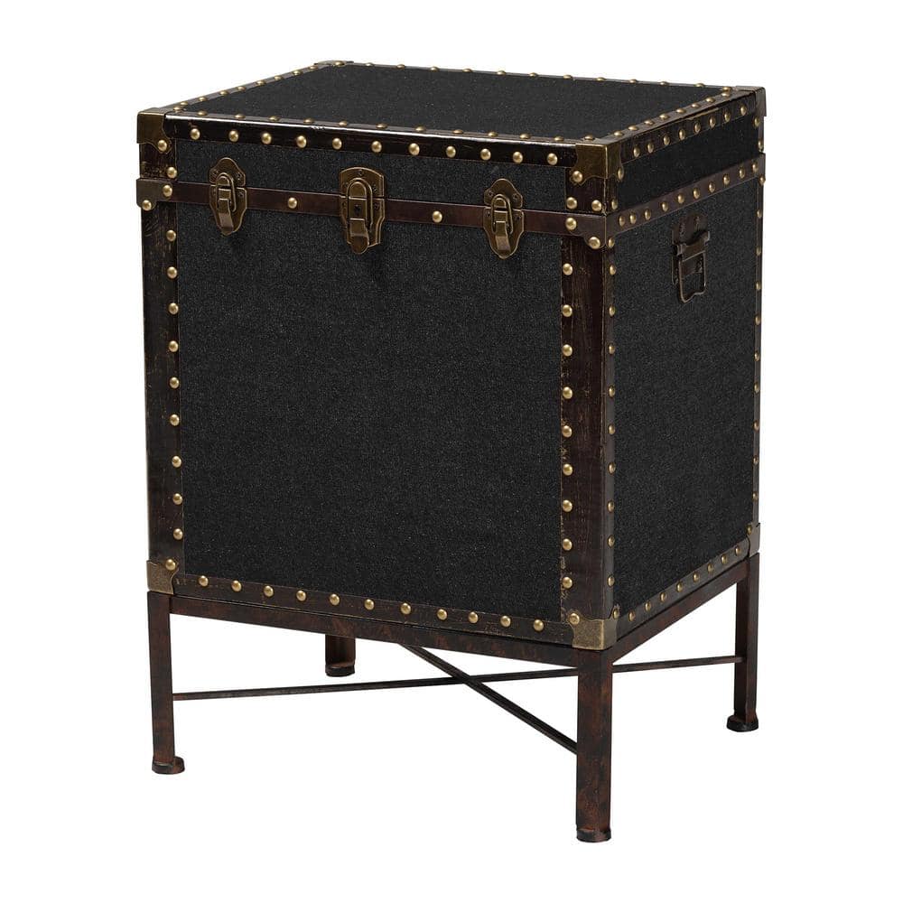 Laura 18.5 in. Black Rectangle Canvas End Table - thumbnail 3