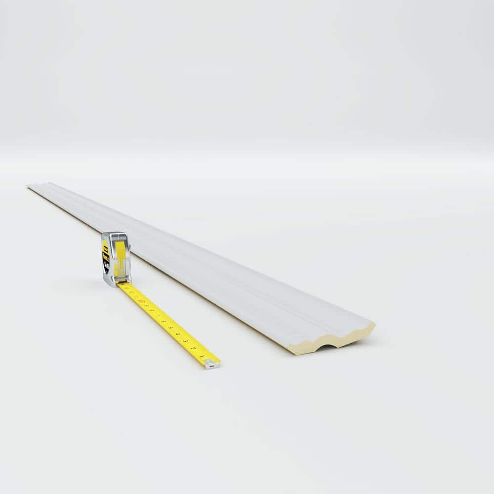 White Urethane Bead and Barrel Crown Moulding 3"H x 3"P x 94.5"L