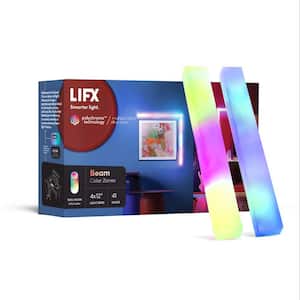 12 in. Multi-Color Smart Wi-Fi LED 4X Beam Light Kit & Corner, Works with Alexa/Hey Google/HomeKit/Siri