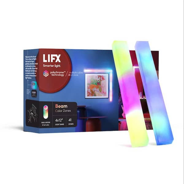 LIFX 12 in. Multi-Color Smart Wi-Fi LED 4X Beam Light Kit and