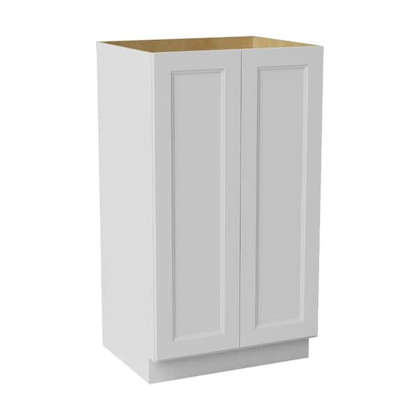 30 in. W x 24 in. D x 54 in. H Ready to Assemble Double Shaker Pantry Kitchen Cabinet in Newport White