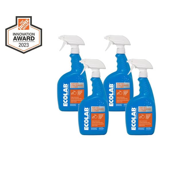 ECOLAB 32 oz. Heavy Duty Citrus Degreaser Concentrate Cleaner, Attacks Grease and Grime (4-Pack)