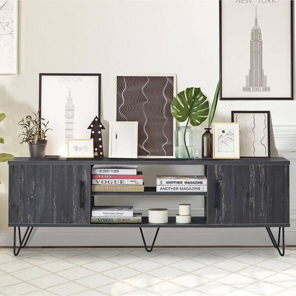 HOME IMPORTS EMPORIUM Espresso TV Stand Fits TV's up to 75 in.