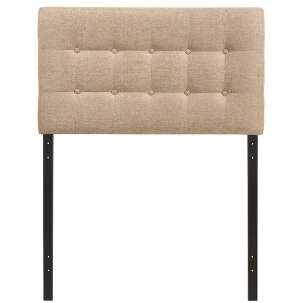 MODWAY Emily Beige Twin Upholstered Fabric Headboard