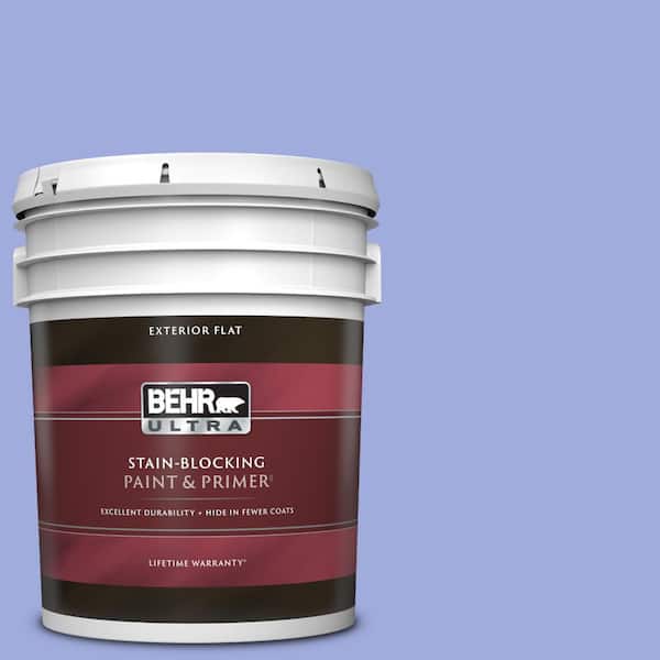 BEHR ULTRA 5 gal. #P540-4 Lavender Sky Flat Exterior Paint & Primer