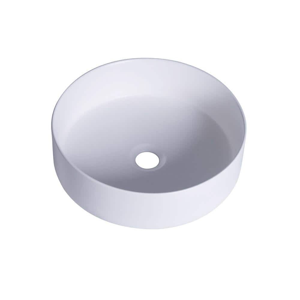 14'' Round White Ceramic Undermount Bathroom Sink
