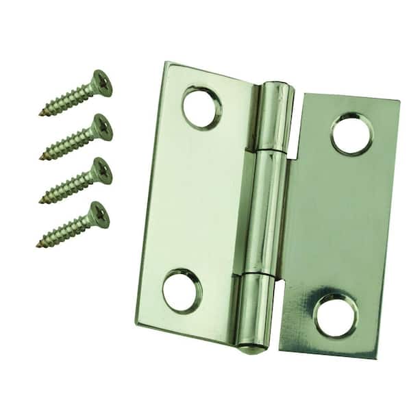 Everbilt 1-1/2 in. Stainless Steel Non-Removable Pin Narrow Utility Hinge (2-Pack)