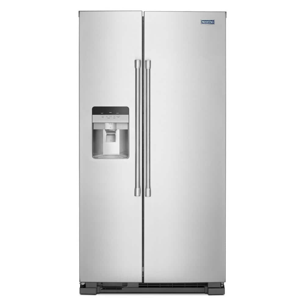 Maytag 24.5 cu. ft. Side by Side Refrigerator in Fingerprint Resistant Stainless Steel with Exterior Ice and Water Dispenser