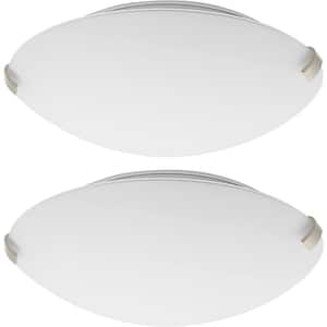 13 in. Dimmable Adjustable CCT Integrated LED Flush Mount with Glass Shade Ceiling Light Fixture (2-Pack)