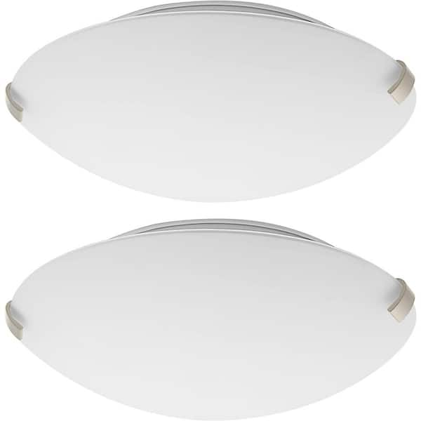Lecoht 13 in. Dimmable Adjustable CCT Integrated LED Flush Mount with Glass Shade Ceiling Light Fixture (2-Pack)