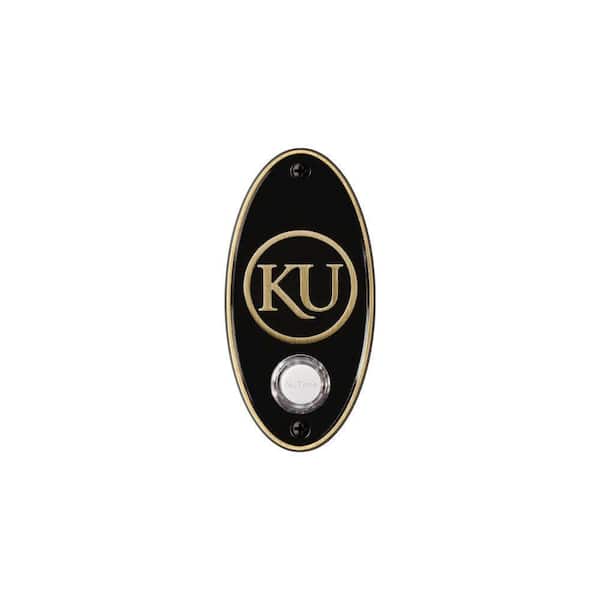 Broan-NuTone College Pride University of Kansas Wireless Door Chime Push Button - Antique Brass