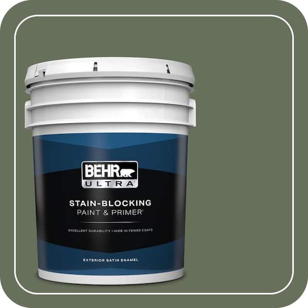 BEHR ULTRA 5 gal. #N390-6 Laurel Garland Satin Enamel Exterior Paint & Primer