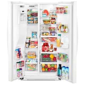 21 cu. ft. Side By Side Refrigerator in White, Counter Depth