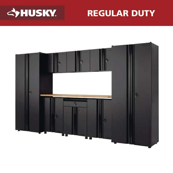 9-Piece Regular Duty Welded Steel Garage Storage System in Black (133 in. W x 75 in. H x 19.6 in. D)