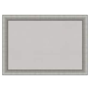 Elegant Brushed Pewter Framed Grey Corkboard 41 in. x 29 in Bulletin Board Memo Board