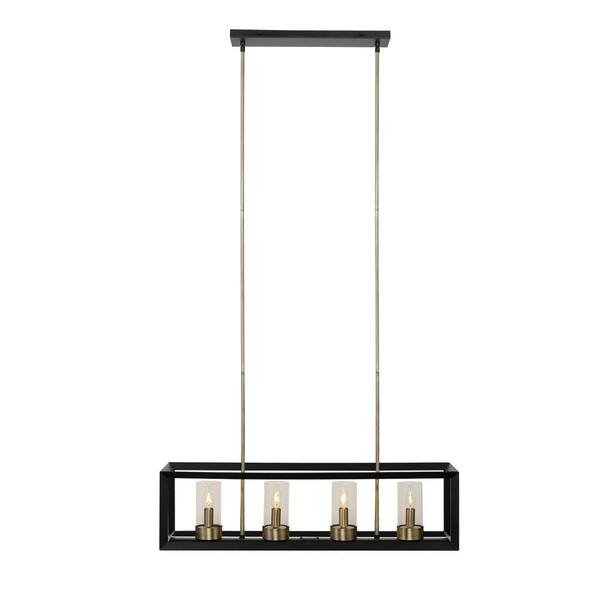 Globe Electric Verona 4-Light Dark Bronze Chandelier with Clear Glass Shades