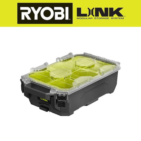 RYOBI LINK Compact 6-Compartment Modular Small Parts Organizer Tool Box