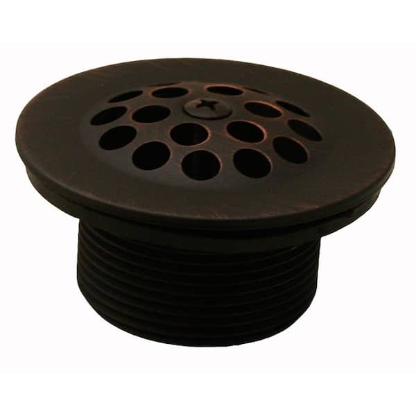 JONES STEPHENS 1-1/2 in. Trip Lever Tub Drain with Coarse Threads in Old World Bronze with Drain Body, Grid (Strainer) and Screw