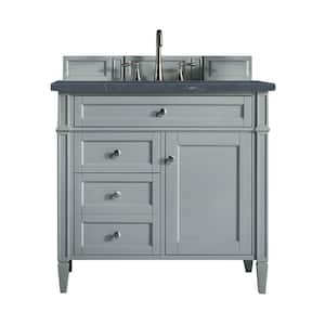 Brittany 36 in. W x 23.5 in.D x 34 in. H Single Bath Vanity in Urban Gray with Quartz Top in Charcoal Soapstone