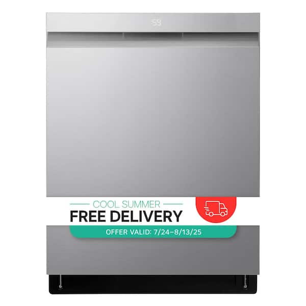 24 in. Top Control Smart Wi-Fi Enabled Dishwasher, QuadWash Pro, Dynamic Heat Dry, 3rd Rack, PrintProof Stainless Steel