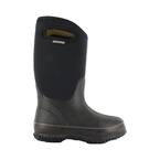 Classic High Handles Kids 10 in. Size 12 Black Rubber with Neoprene Waterproof Boot