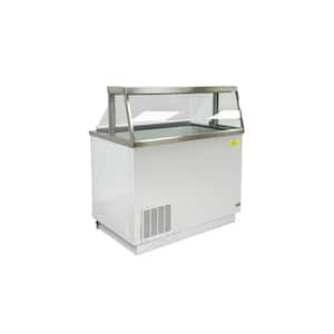 47 in. W. 15.2 Cu. Ft. Auto Defrost Commercial Portable Freezer 8-Tub Deluxe Ice Cream Dipping Cabinet EC46HC in white