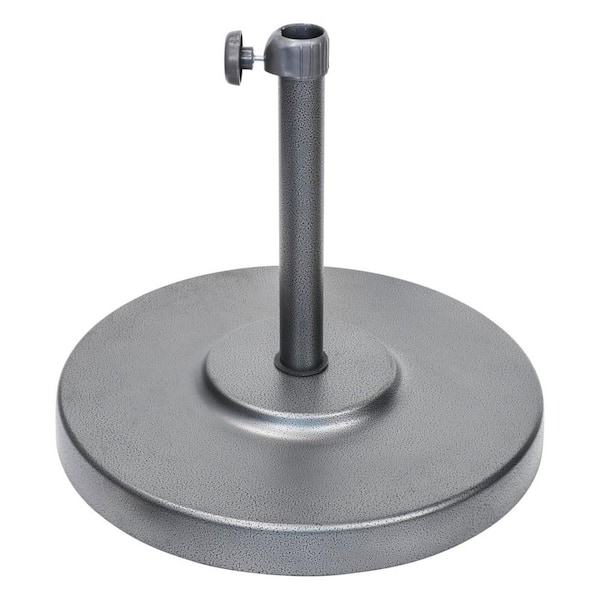 50lb-60lb patio umbrella metal base US Weight Durable 50LB Capacity Fillable for Table Beige duty base keeps outdoor umbrellas from flying off into the sunset with every passing gust of wind or departing nanny 50 lb Steel Patio Umbrella